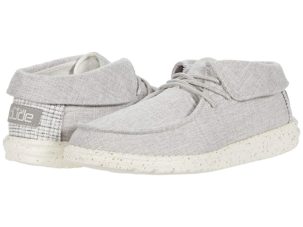 HEYDUDE WOMEN'S BRITT LINEN LIGHT GREY SIZE 8 | WOMEN’S SHOES |  LIGHT-WEIGHT